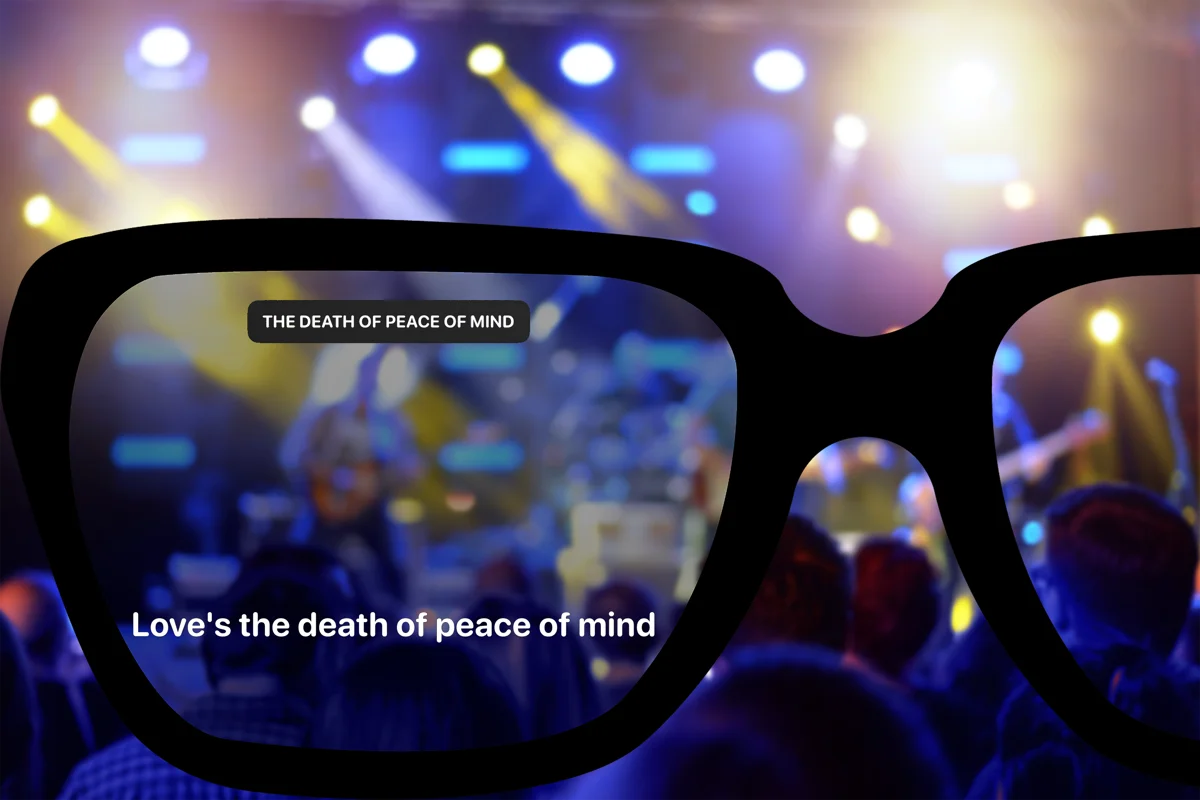 Beyond Chorus lyrics displayed through glasses